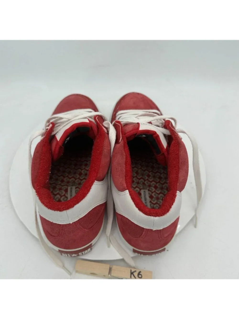 Converse Weapon CX Men Size 10 White Red Suede Mid Top Casual Shoes